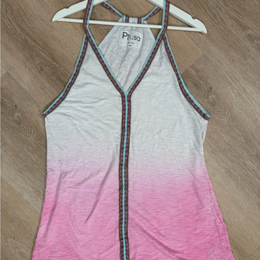 Pitusa Pink and White Gradient Swim Coverup